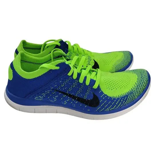 Nike Free 4.0 Flyknit Green & Blue Colorwave Women's Size 10 21826-2843 - Picture 3 of 5